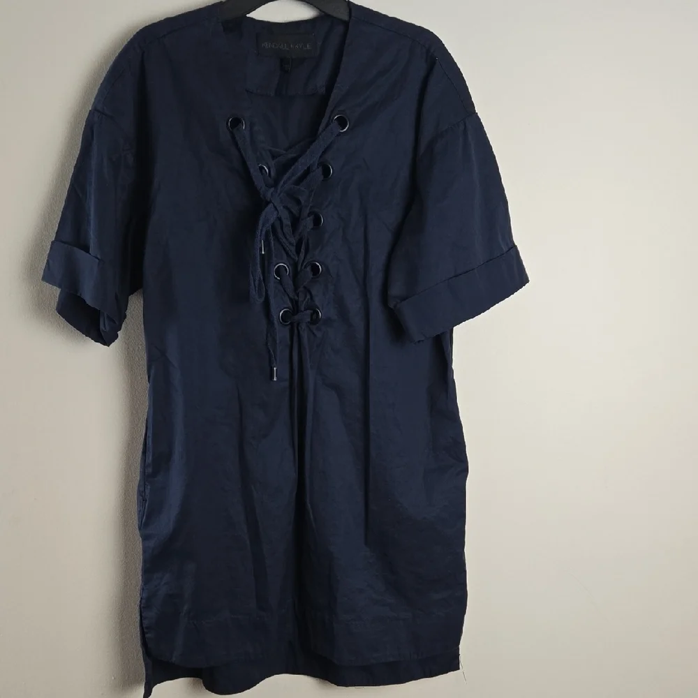 Kendall & Kylie Blue Lace-Up Swim Coverup‎